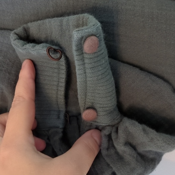 Belle Chiara Organic Cotton Gauzy Modest Midi Gray Long Sleeve Dress Size 16 - Picture 4 of 8